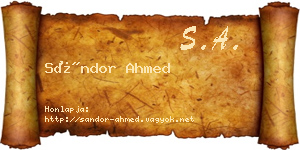 Sándor Ahmed névjegykártya