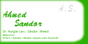 ahmed sandor business card