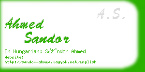 ahmed sandor business card